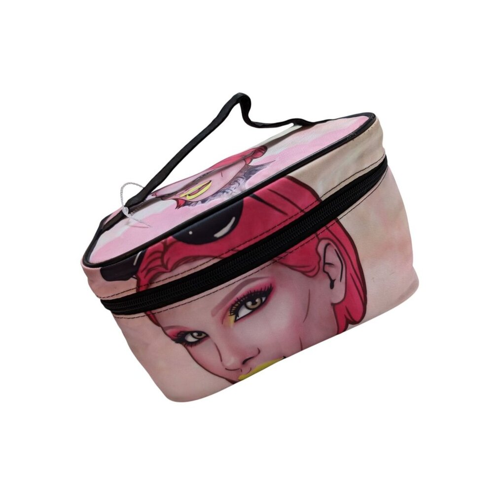Nylon Pink Makeup Bag Jeffree Star airbrush graphic zip up 10 inch Unbranded